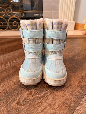 Disney Frozen Light Up Winter Boots Girls Size 12 Toddler Blue Snow Boots